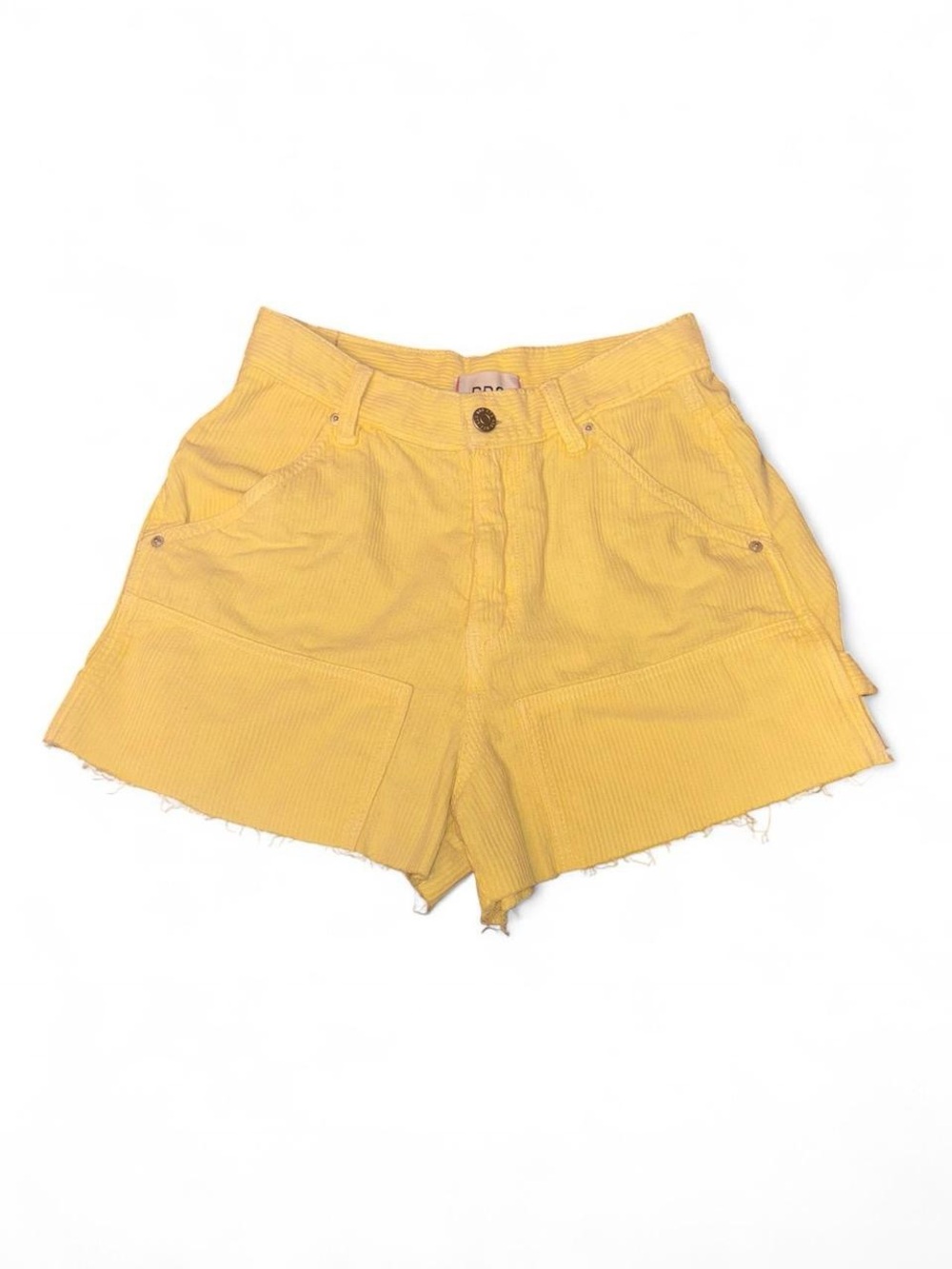 BDG Yellow High-Waist Corduroy Shorts